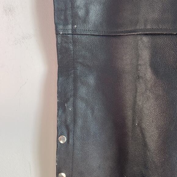 Vintage Genuine Leather zip up button up motorcycle adjustable riding chaps  4XL - Picture 4 of 11